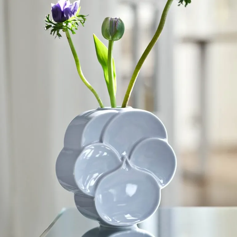 Flower vase stemorsblomst 17 cm blå