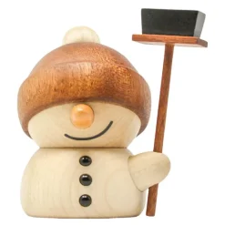 Flurry snømann trefigur 8 cm sapele/lønn