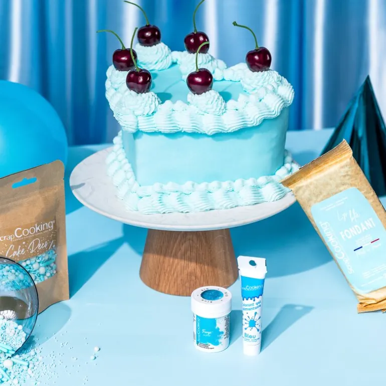Fondant 250 g lys blå