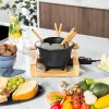 Fonduesett med 8 pinner 173025 1,5L svart/bambus