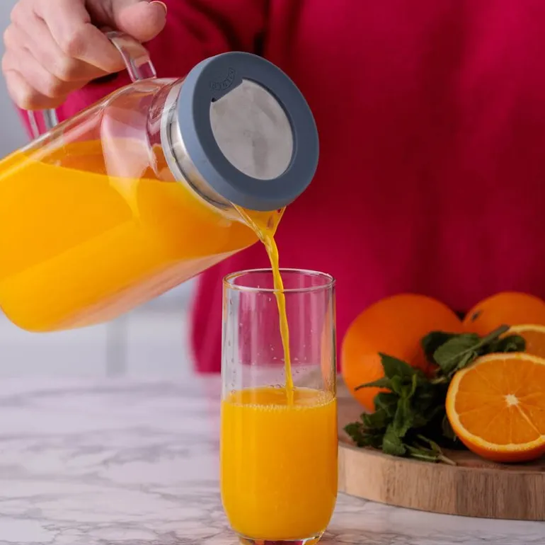 Fresh juicekanne firkantet 1,2L klar/grå