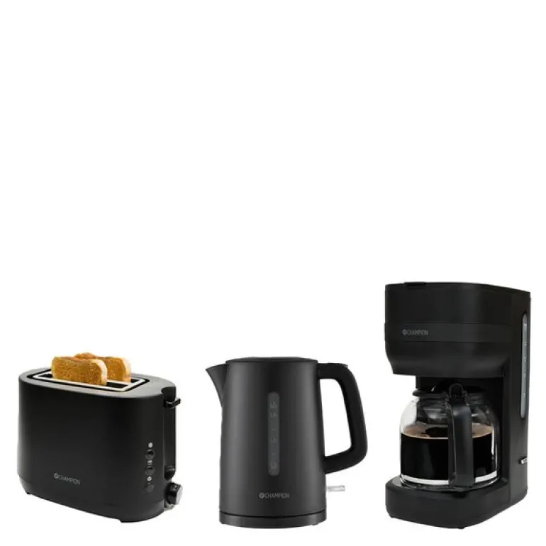 Frokostsett inkl vannkoker,brødrister og kaffetrakter svart