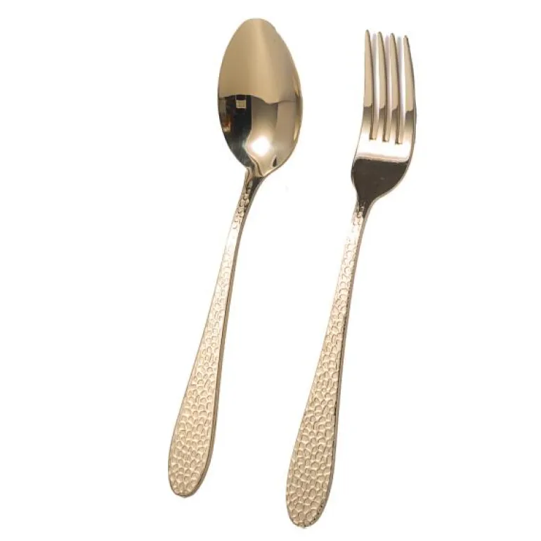 Frost dessert-/forretsbestikk 8 deler gull