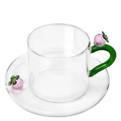 Fruits & Flowers tekopp med skål 30 cl jordbær