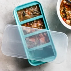 Fryseform med lokk silikon 1-cup 4x250 ml blå