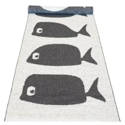 Gangteppe Whale 250x70 cm svart/hvit