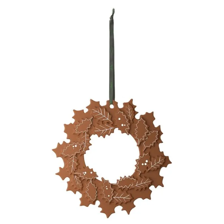 Gingerbread julekrans 18,5 cm brun
