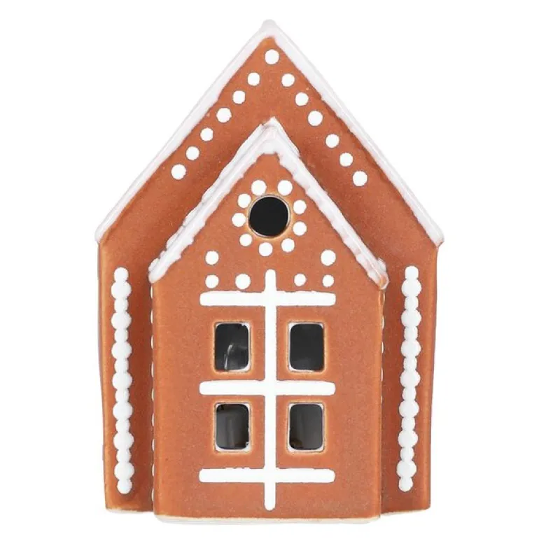 Gingerbread lyshus Kirke LED 8,5 brun