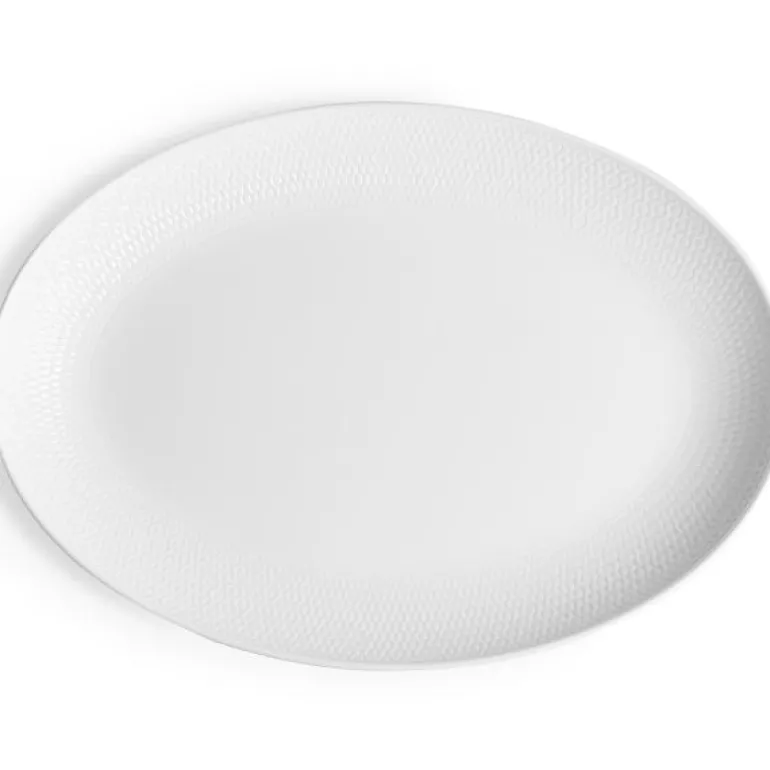 Gio ovalt serveringsfat 30 cm hvit