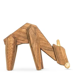 Giraff trefigur 23 cm valnøtt/ask