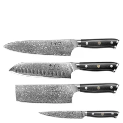 G10 knivsett 4 deler svart