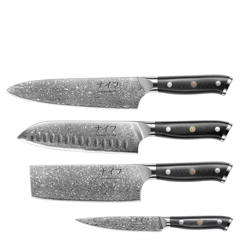 G10 knivsett 4 deler svart