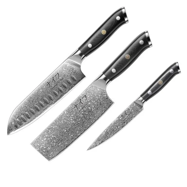 G10 knivsett 3 deler svart