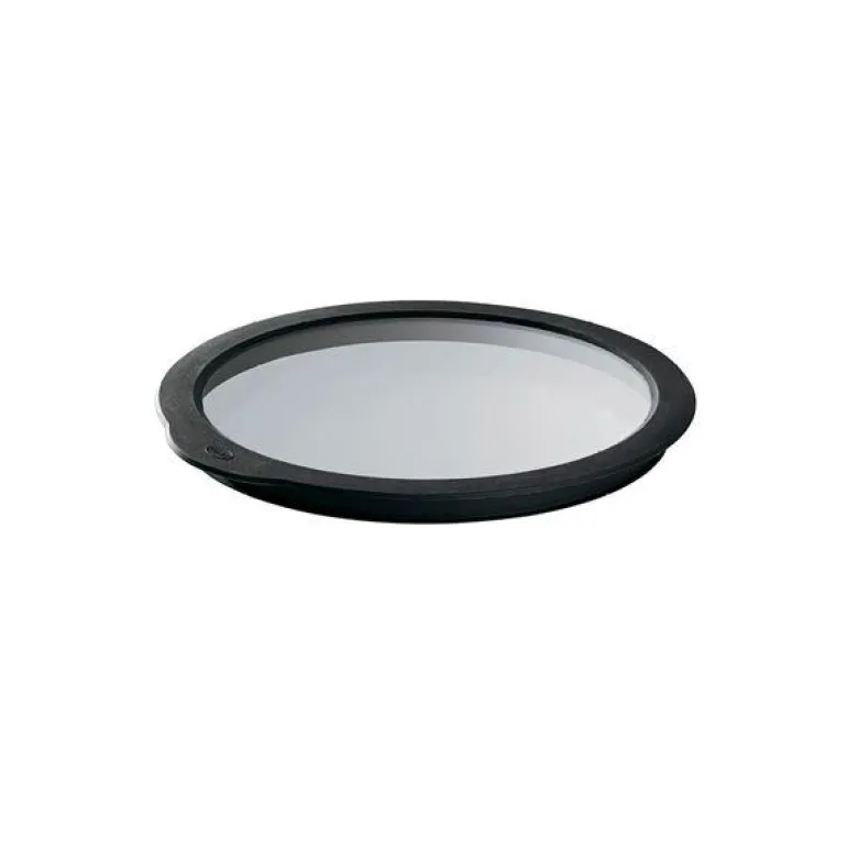 Glasslokk 12 cm klar/svart