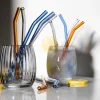 Glasspipe sugerør mediterranean blue