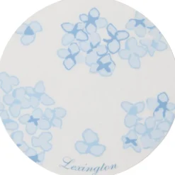 Glassunderlag dobbelsidig 9 cm 4 stk hvit/blå