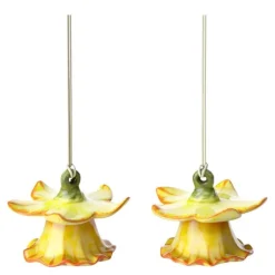 Gömma ornament blomsterklokker 2 stk gul