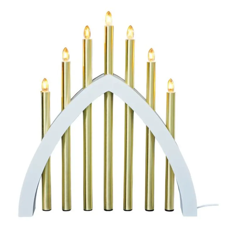 Gotland adventsstake 45 cm hvit/matt messing
