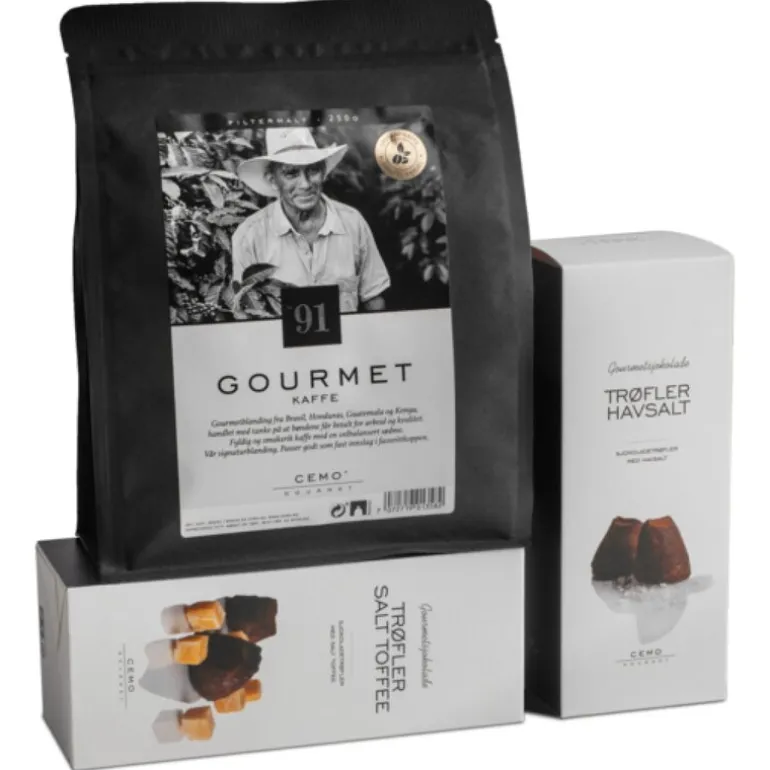 Gourmet gavesett kaffe & trøfler