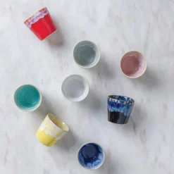 Gres espressokopp 10 cl 6,5x6 cm blå