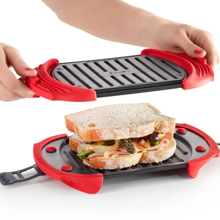 Grill for mikrobølgeovn 26x15 cm rød