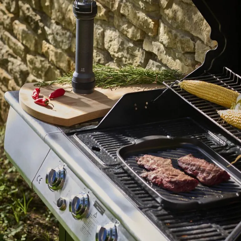 Grill2Table rillet grillplate 38x26 cm svart