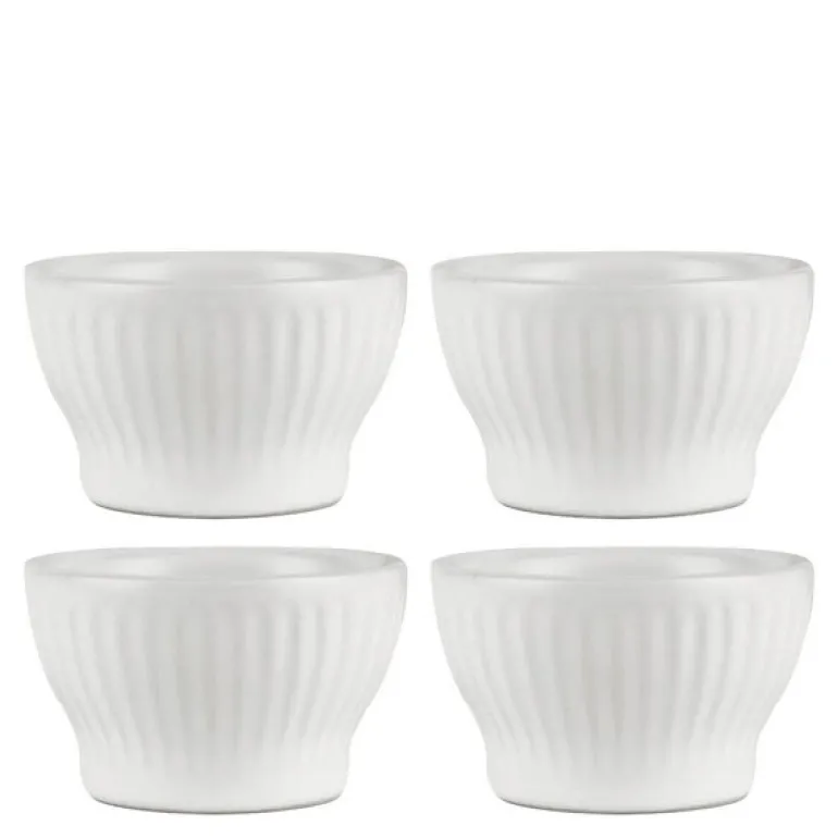 Groovy stentøy eggeglass 4 stk gaveeske hvit