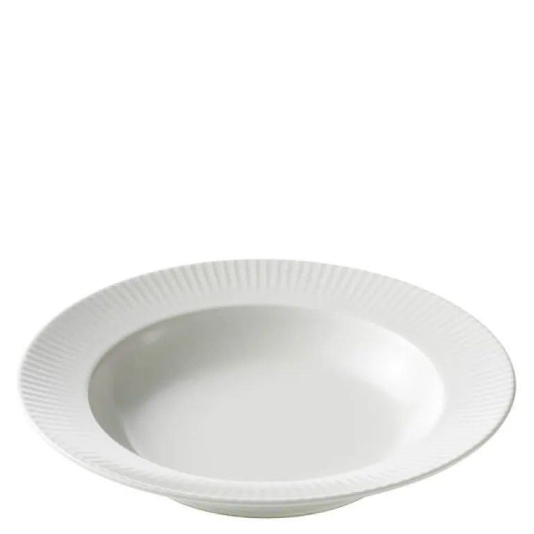Groovy suppetallerken 23 cm steintøy hvit