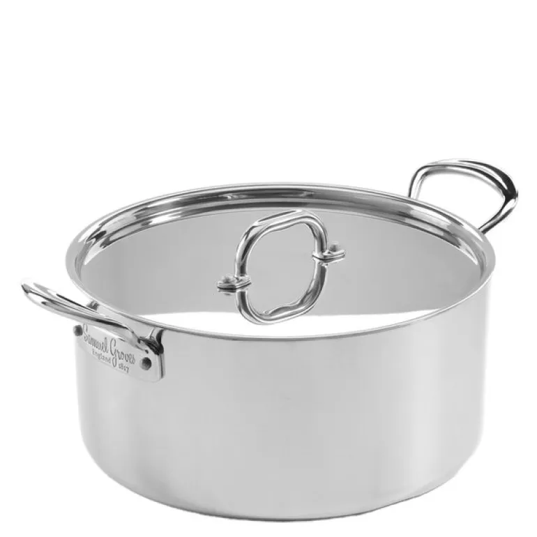 Gryte med lokk 5L rustfritt stål