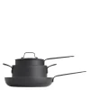 Gusto grytesett 5 deler svart aluminium