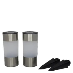 Hagetorcher solcelle 6x39 cm 2 stk hvit
