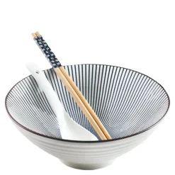 Hakata ramensett 3 deler blå/hvit