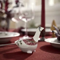 Hammershøi Christmas gås 8 cm hvit m/dekor