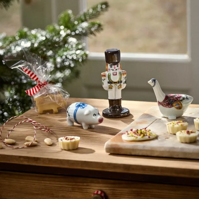 Hammershøi Christmas gås 8 cm hvit m/dekor