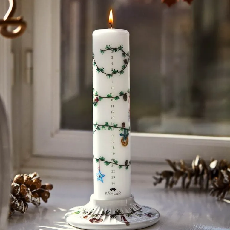 Hammershøi Christmas kalenderlys 2026 25 cm hvit m/dekor