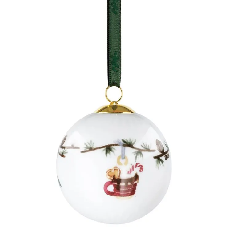 Hammershøi Christmas kule 2026 6 cm hvit m/dekor