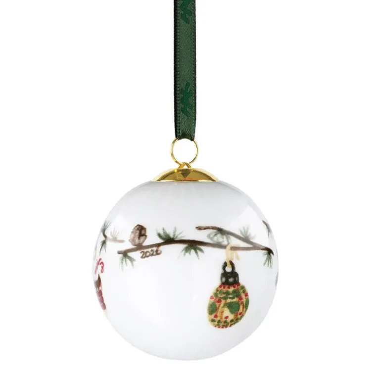 Hammershøi Christmas kule 2026 6 cm hvit m/dekor