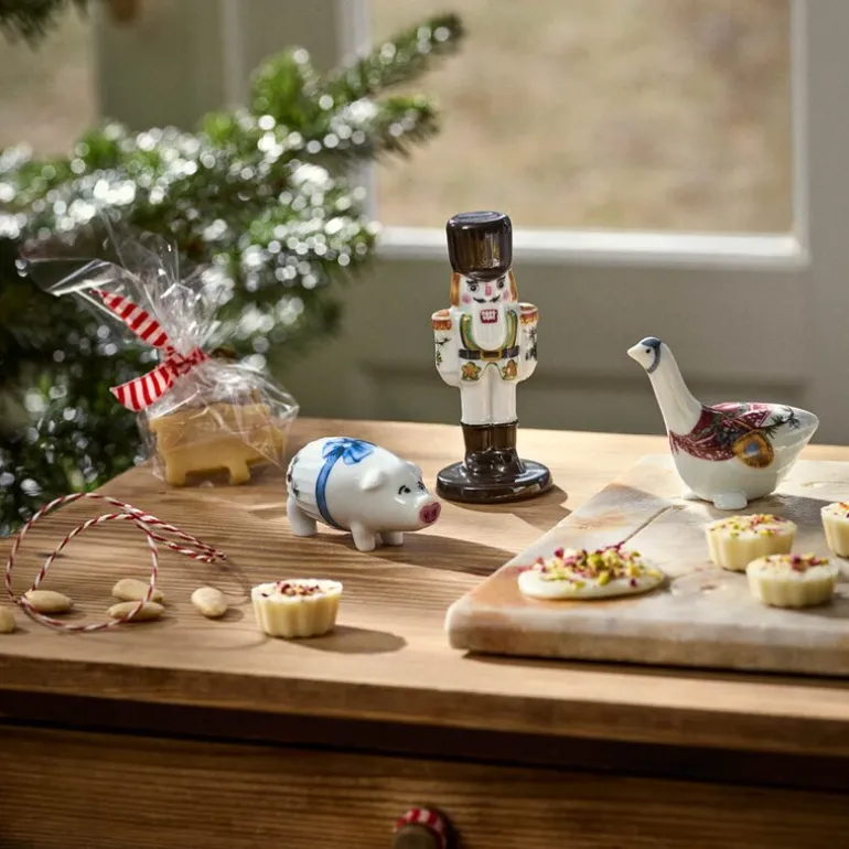 Hammershøi Christmas nøtteknekker 8 cm hvit m/dekor