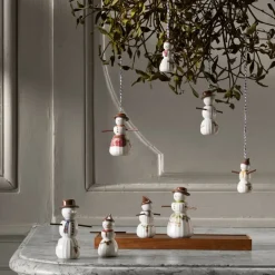 Hammershøi Christmas snøjente hengende 6,5 cm hvit m/ dekor