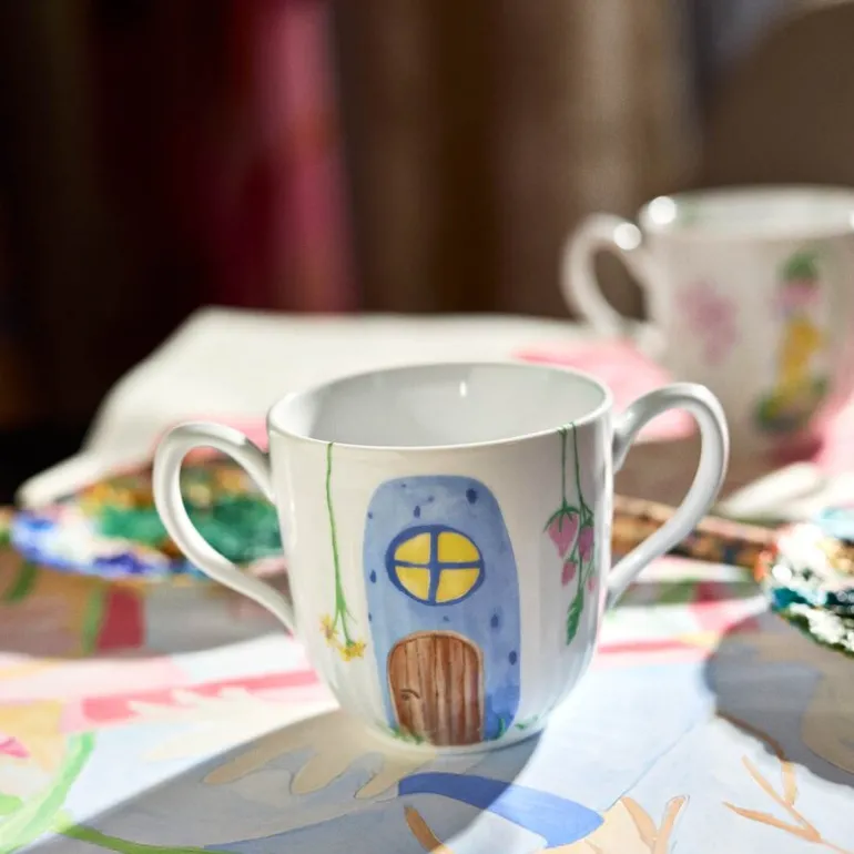 Hammershøi Kids sett med krus/tallerken og skål hvit m/deko