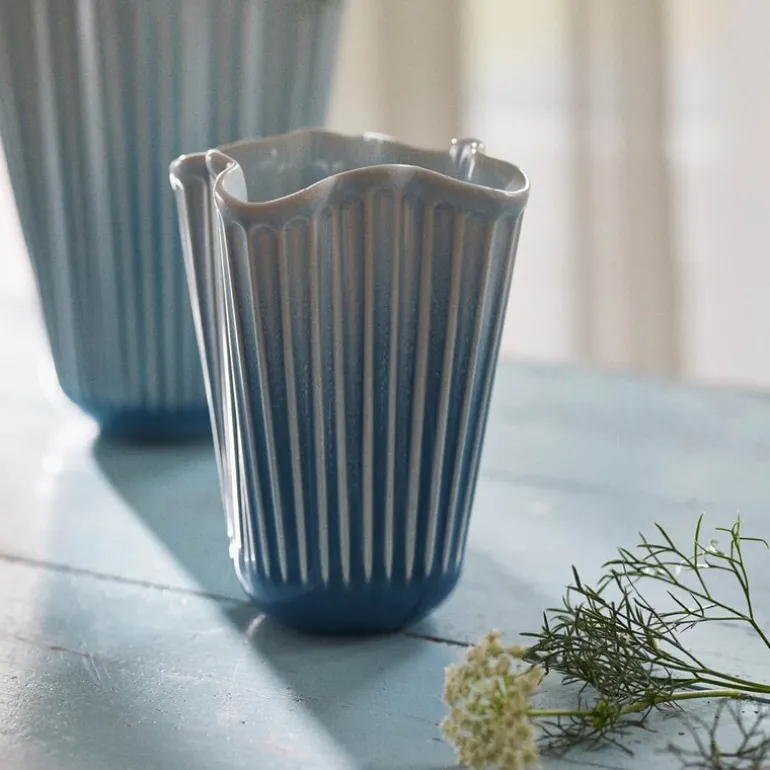 Hammershøi unfold vase 16,5 cm blå