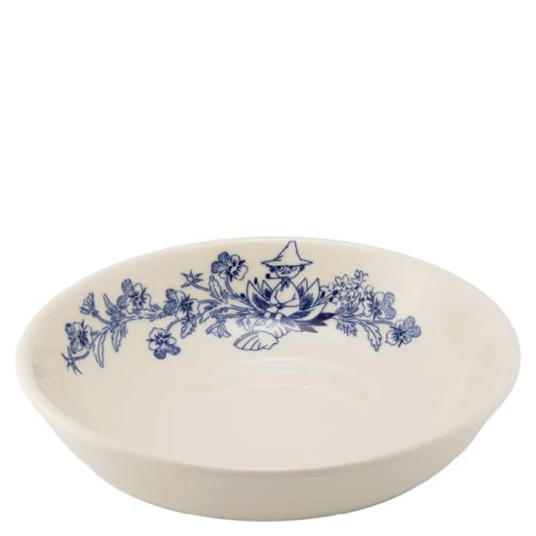 Haru pastatallerken 21 cm mummi hvit/blå