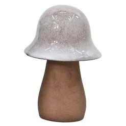 Hatt sopp hagepynt 18 cm grå