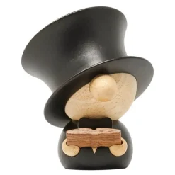 H.C. Andersen trefigur 8 cm svart/gummitre/sapele
