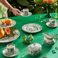 Heritage Green Italian espressokopp med skål 9cl