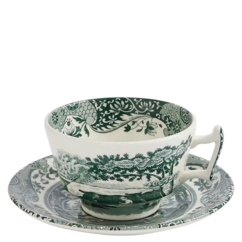 Heritage Green Italian tekopp med skål 20 cl