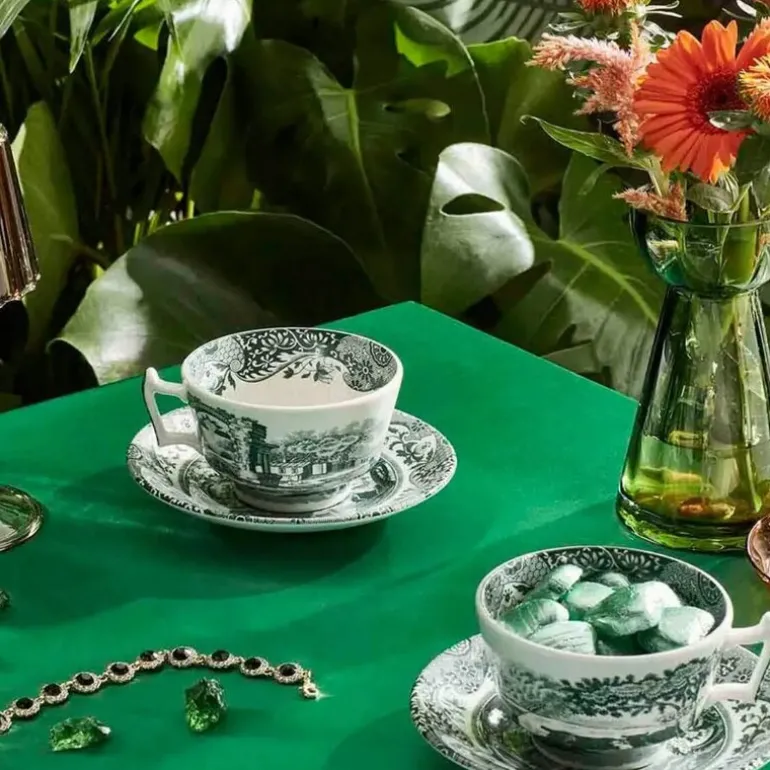 Heritage Green Italian tekopp med skål 20 cl