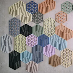Hexagon bordskåner 24 cm fog blue