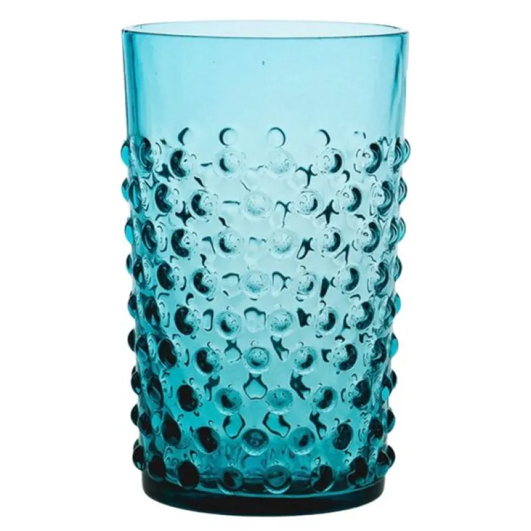 Hobnail glass 20 cl aquamarine