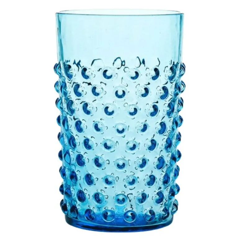Hobnail glass 20 cl azure